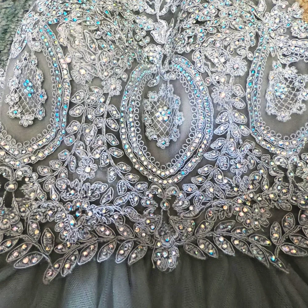 ForYouDress formal tulle and Beaded silver dress size 2xs - Picture 9 of 9